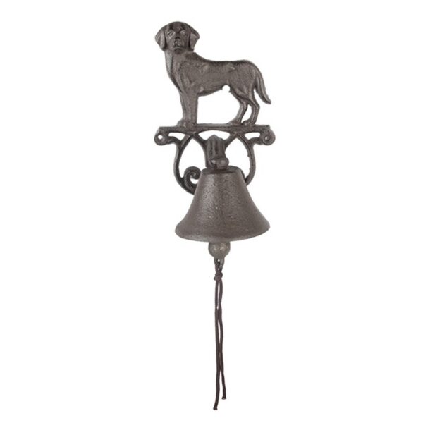Ouderwetse deurbel hond 14x14x24 cm Bruin Metaal