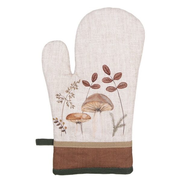 Ovenwant 18x30 cm Beige Katoen Paddenstoelen