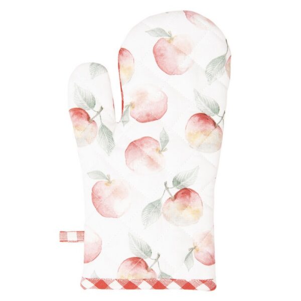 Ovenwant 18x30 cm Rood Wit Katoen Appels Ovenhandschoen