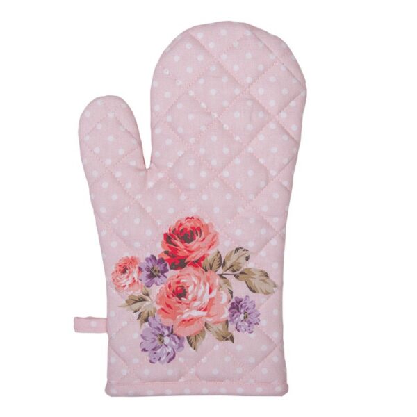 Ovenwant 18x30 cm Roze Paars Katoen Rozen Ovenhandschoen