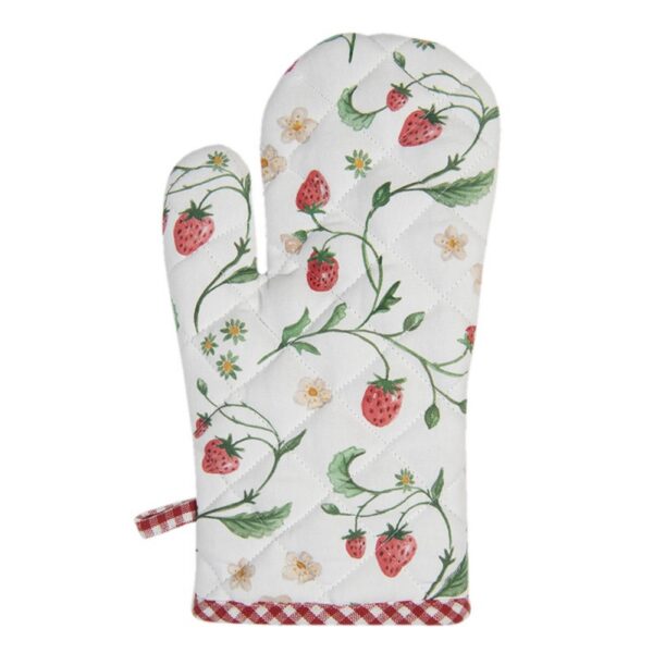 Ovenwant 18x30 cm Wit Rood Katoen Aardbeien Ovenhandschoen