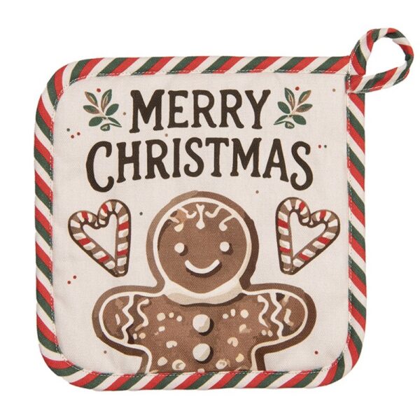 Pannenlap 20x20 cm Beige Katoen Gingerbread man