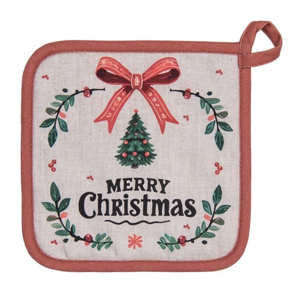 Pannenlap 20x20 cm Beige Katoen Kerst