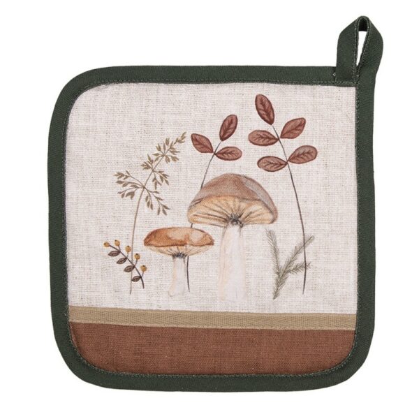 Pannenlap 20x20 cm Beige Katoen Paddenstoelen