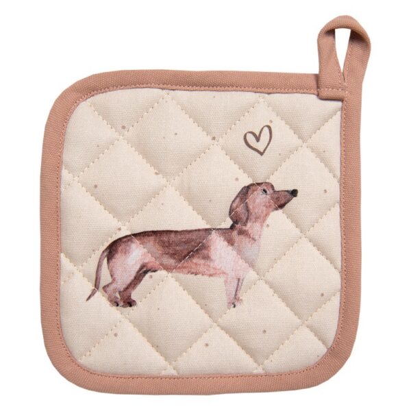 Pannenlap 20x20 cm Beige Katoen Teckel Afgiet Pannenlap