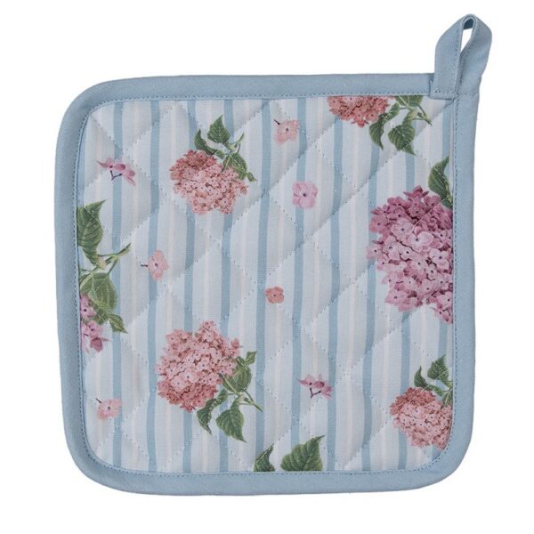 Pannenlap 20x20 cm Blauw Roze Katoen Hortensia