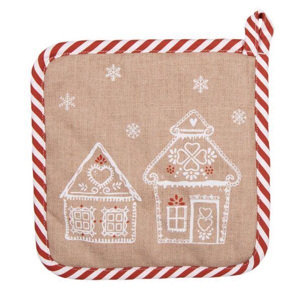 Pannenlap 20x20 cm Bruin Katoen Gingerbread house
