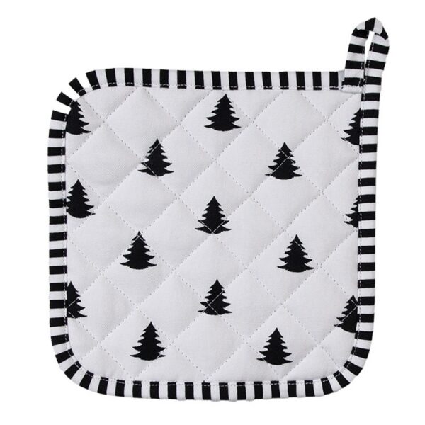 Pannenlap 20x20 cm Zwart Wit Katoen Kerstbomen Afgiet Pannenlap