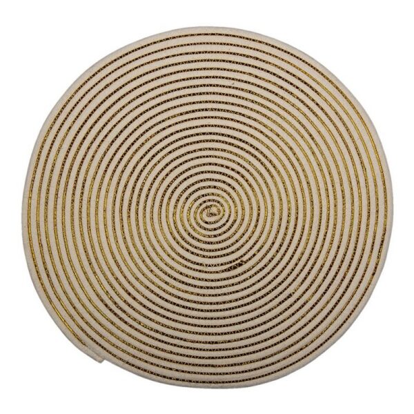 Placemat Riet Ø 51x1 cm Wit Geel Jute Cirkel Tafelmat