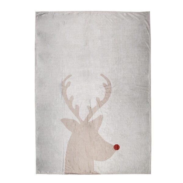 Plaid 130x170 cm Beige Polyester Rendier Deken