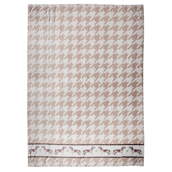 Plaid 130x170 cm Bruin Wit Polyester Teckels Deken