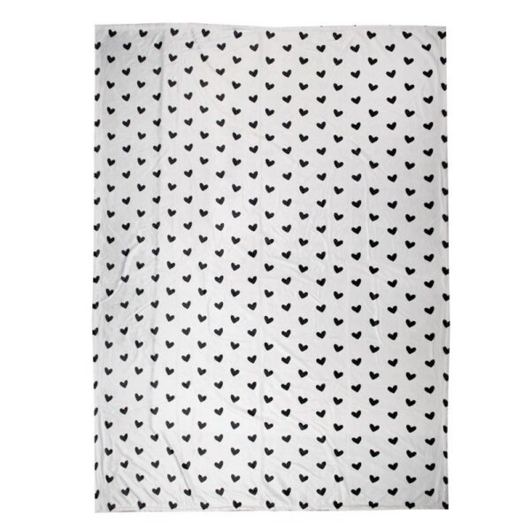 Plaid 130x170 cm Wit Zwart Polyester Deken