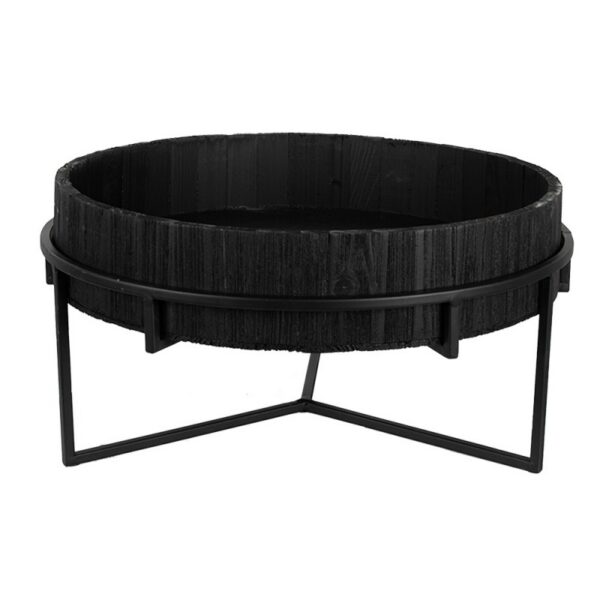 Plantentafel Ø 41x20 cm Zwart IJzer Bijzettafel