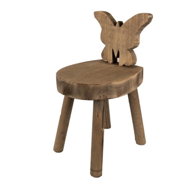 Plantentafeltje 18x19x34 cm Bruin Hout Vlinder Plantenstandaard