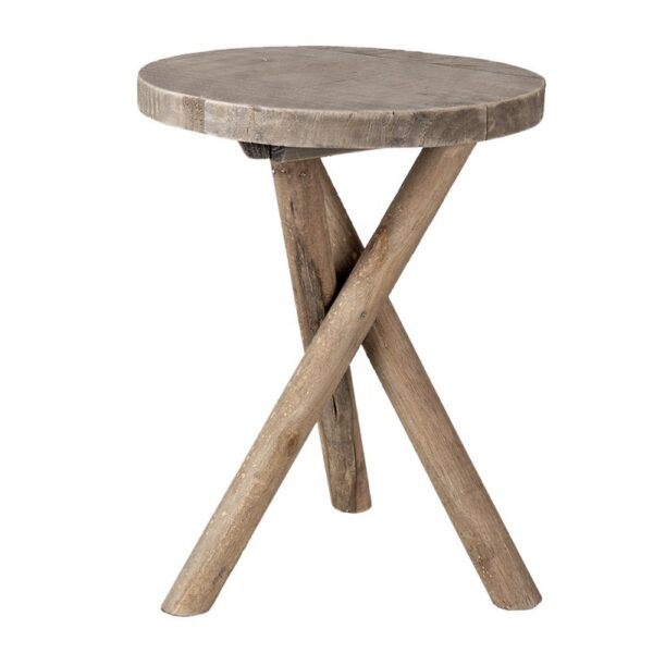 Plantentafeltje Ø 24x32 cm Bruin Hout Plantenstandaard