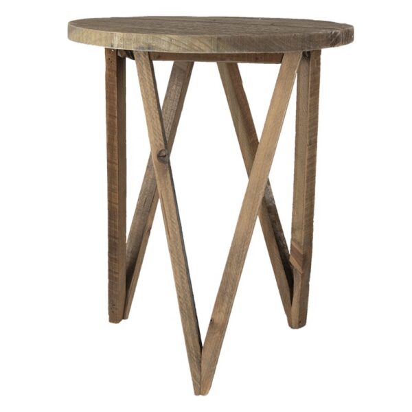 Plantentafeltje Ø 30x36 cm Bruin Hout Plantenstandaard