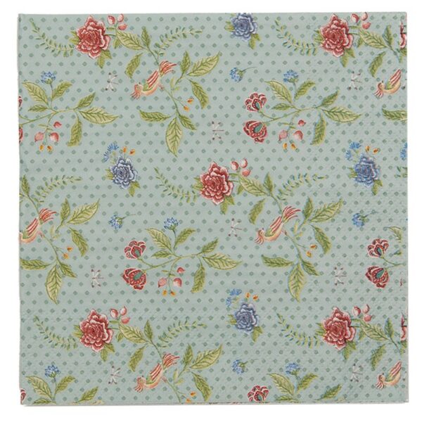 Servetten Papier Set van 20 33x33 cm (20) Blauw Groen Papier Bloemen Servetten Papieren