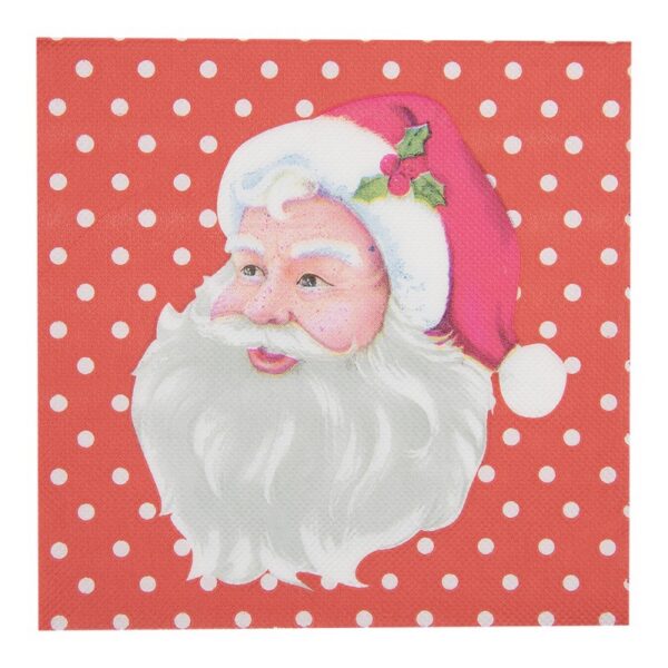 Servetten Papier Set van 20 33x33 cm Rood Papier Kerstman
