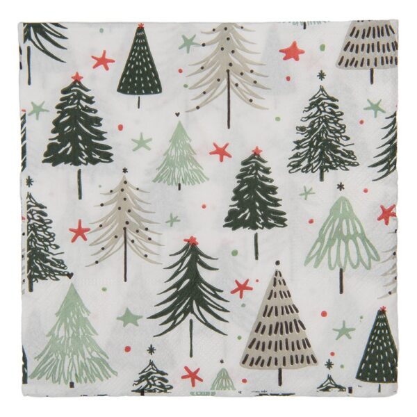Servetten Papier Set van 20 33x33 cm Wit Papier