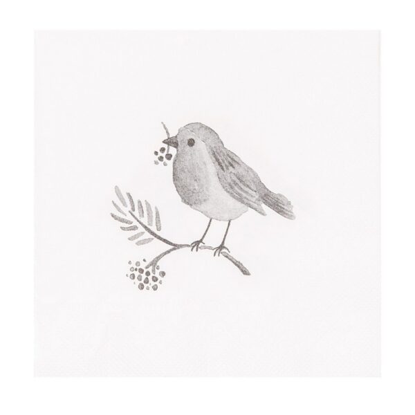 Servetten Papier Set van 20 33x33 cm Wit Papier Vogel