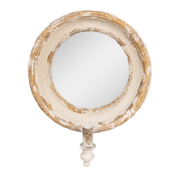 Spiegel 38x14x47 cm Beige Hout Wandspiegel