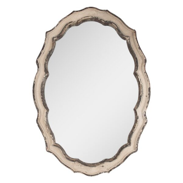 Spiegel 52x3x75 cm Beige Bruin Hout Wandspiegel