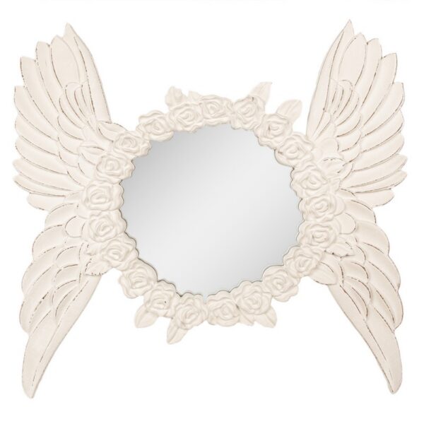 Spiegel 62x5x60 cm Beige Mdf Vleugels Wandspiegel