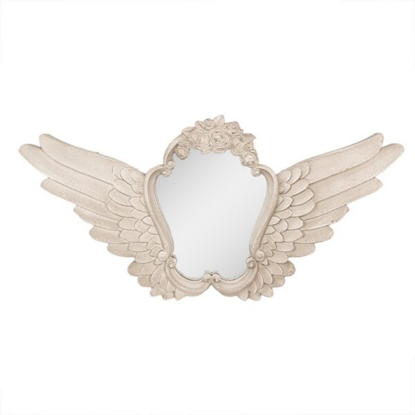Spiegel 70x5x35 cm Beige Mdf Vleugels Wandspiegel