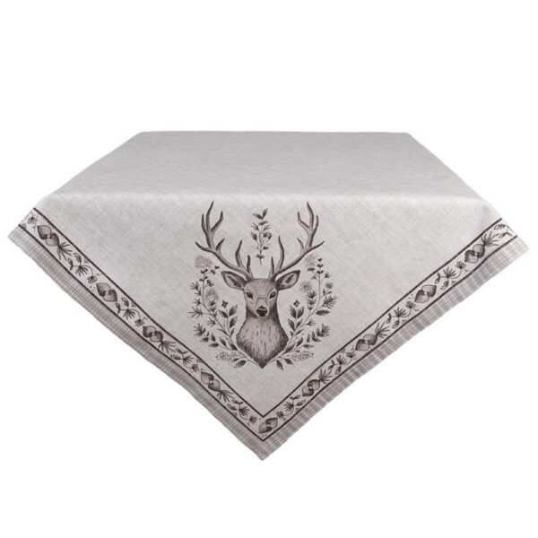 Tafelkleed 100x100 cm Beige Katoen Hert Tafellaken