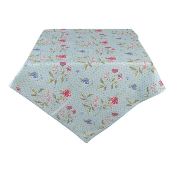 Tafelkleed 150x150 cm Blauw Groen Katoen Bloemen Tafellaken