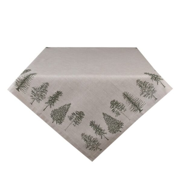Tafelkleed 150x250 cm Beige Groen Katoen Dennenbomen