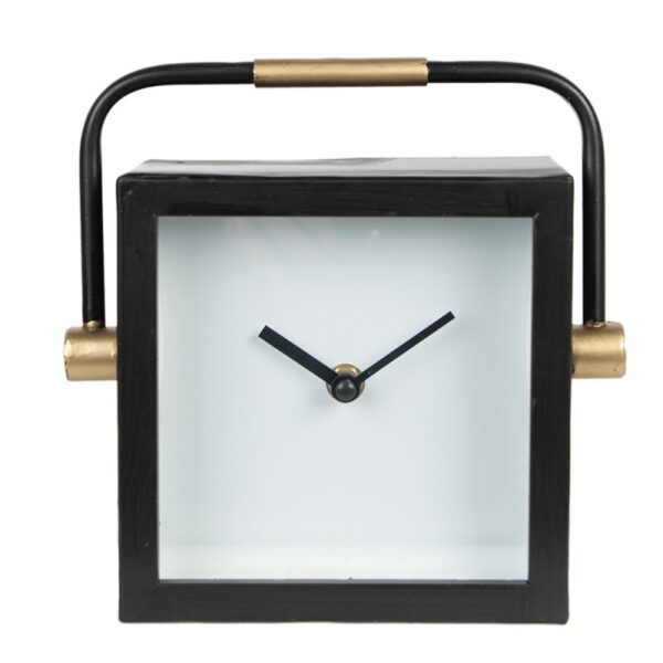 Tafelklok 19 cm Zwart Wit Ijzer Tafelklokken Binnen