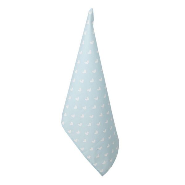 Theedoek 47x70 cm Blauw Katoen Hartjes Keukenhanddoek