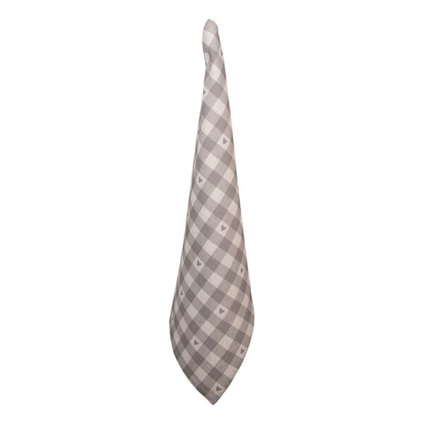 Theedoek 50x70 cm Beige Grijs Katoen Hartjes