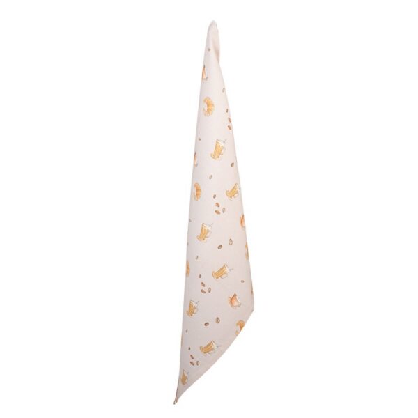Theedoek 50x70 cm Beige Katoen Croissant en Koffie Keukenhanddoek