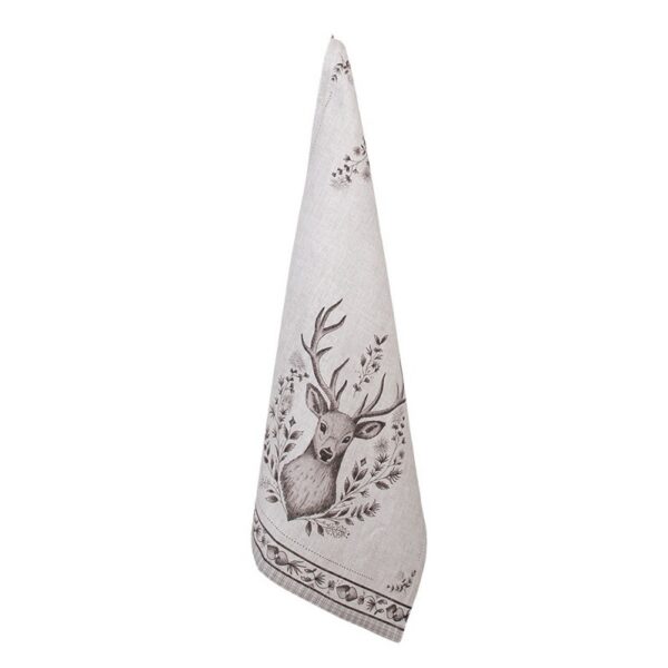 Theedoek 50x70 cm Beige Katoen Hert Keukenhanddoek