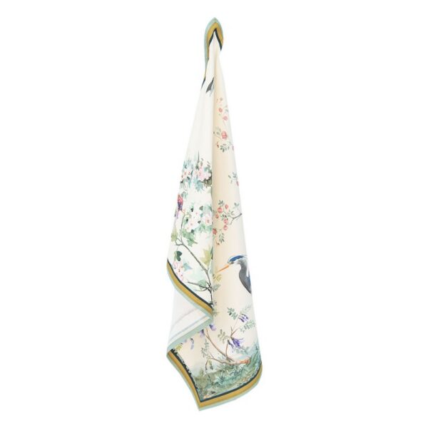 Theedoek 50x70 cm Beige Katoen Tropisch Motief Keukenhanddoek