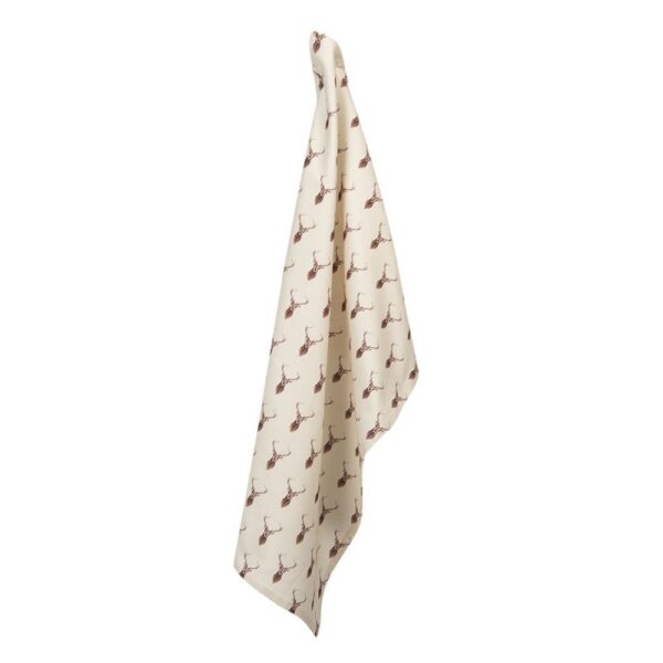 Theedoek 50x70 cm Beige Rood Katoen Hert Vaatdoek