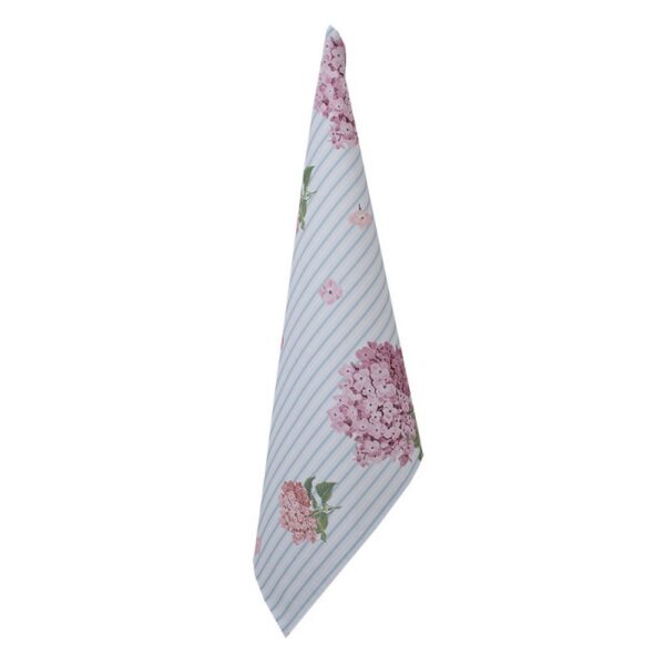 Theedoek 50x70 cm Blauw Roze Katoen Hortensia