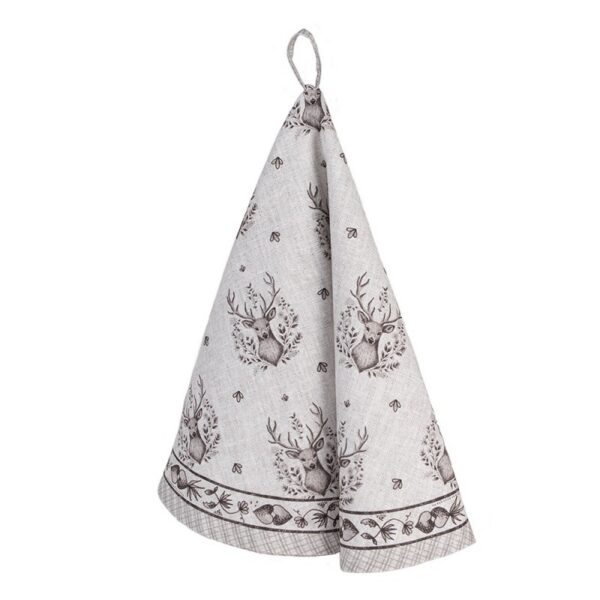 Theedoek Ø 80 cm Beige Katoen Hert Keukenhanddoek