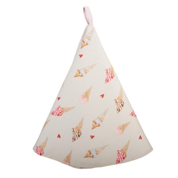Theedoek Ø 80 cm Beige Roze Katoen IJsjes Keukenhanddoek