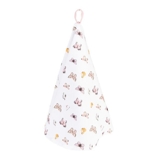 Theedoek Ø 80 cm Beige Roze Katoen Vlinders Keukenhanddoek