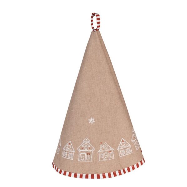 Theedoek Ø 80 cm Bruin Katoen Gingerbread house Keukenhanddoek