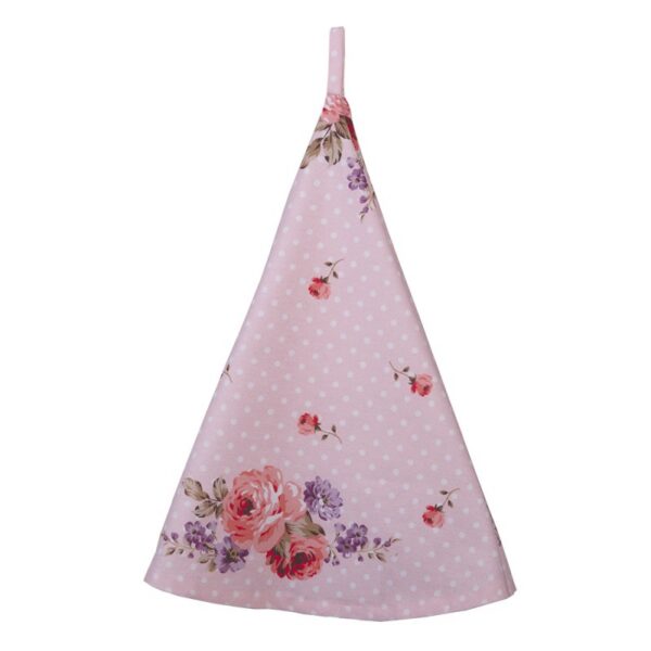 Theedoek Ø 80 cm Roze Paars Katoen Rozen Vaatdoek