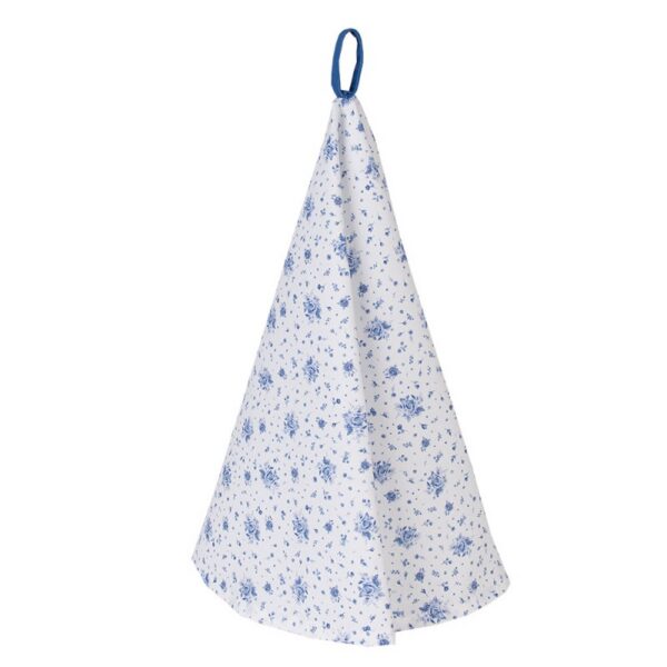 Theedoek Ø 80 cm Wit Blauw Katoen Roosjes