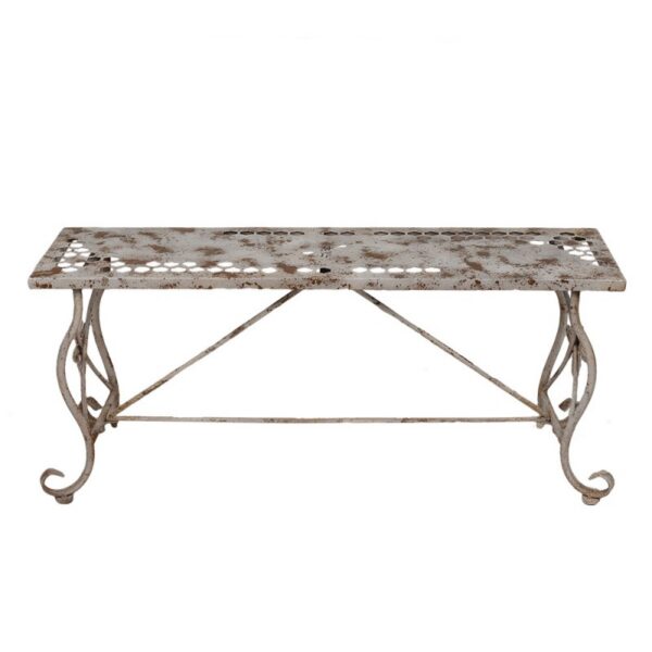 Clayre & Eef Tuinbank 105x35x44 cm Wit Bruin Metaal