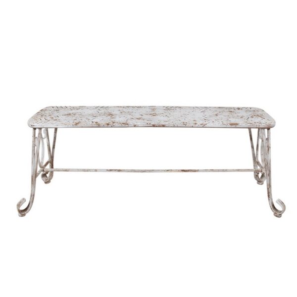 Clayre & Eef Tuinbank 117x37x42 cm Wit Bruin Metaal