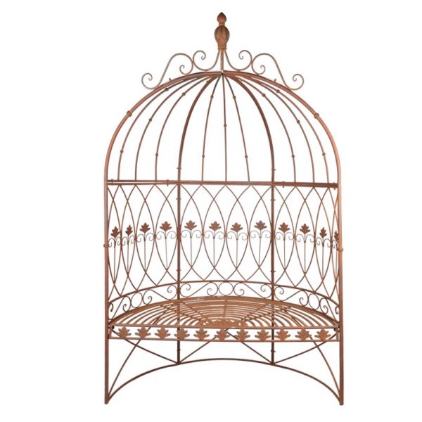Clayre & Eef Tuinbank 119x59x208 cm Bruin Ijzer Buitenbank