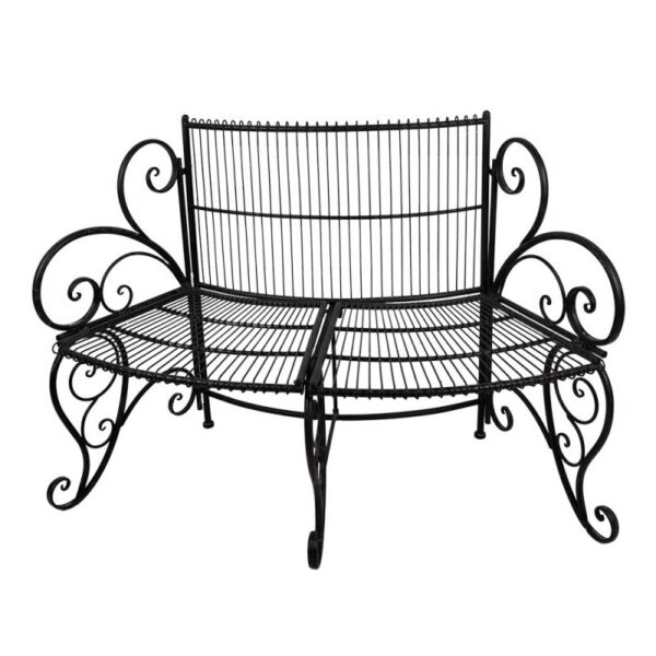 Clayre & Eef Tuinbank 134x54x92 cm Zwart Metaal