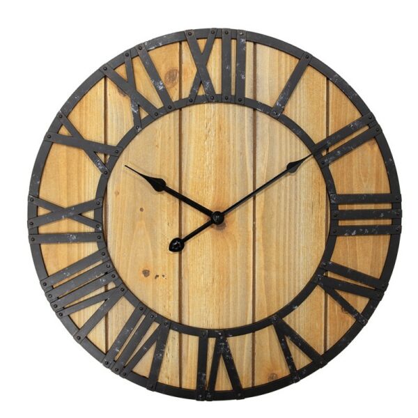 Wandklok O 46x5 cm Bruin Mdf Muurklok